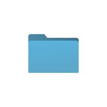 Blue Folder Icon Isolated On White Background. Document Symbol Modern, Simple, Vector, Icon For Website Design, Mobile App, Ui. Vector Illustration