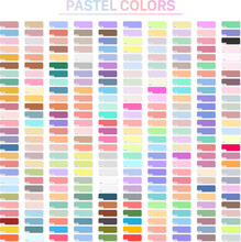 Pastel Colors Set With Hex Codes. Trendy Color Palette Vector