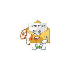 Canvas Print - An image of invitation message cartoon design style with a megaphone