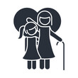 © Stockgiu - grandmother and little daughter in love heart family day, icon in silhouette style