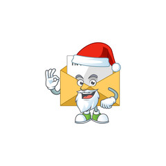 Poster - Invitation message Santa cartoon design concept with ok finger