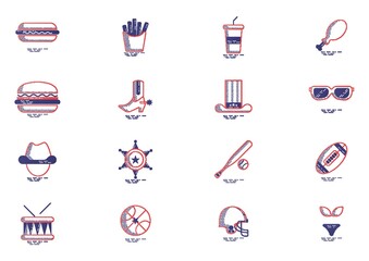 Sticker - Set of United States of America icons