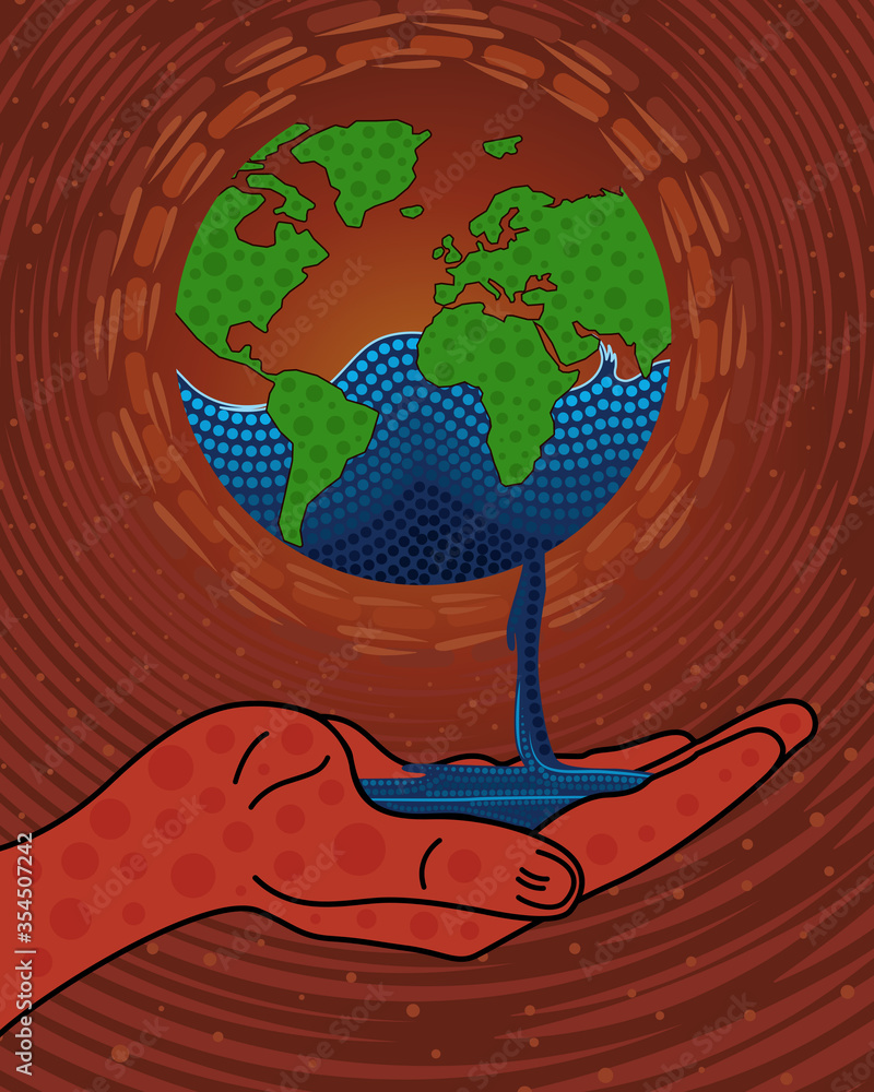 Aboriginal art dot painting on water conservation Stock Vector | Adobe ...