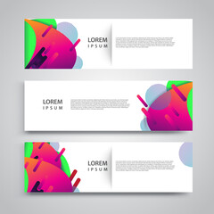 Vector set abstract geometric design banner web template.