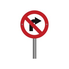 Wall Mural - No right turn sign