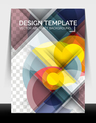 A4 flyer annual report circle design, vector background print template