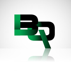 Initial letter BQ uppercase modern and simple logo linked green and black colored, isolated in white background. Vector design for company identity.