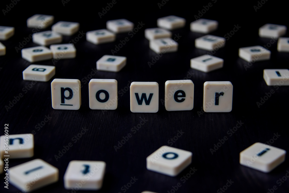 To With Power Word or phrase POWER made with letters on the wood, great image for ...