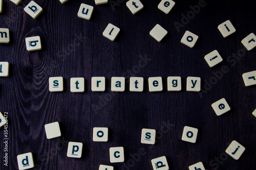Cuadros en Lienzo Word or phrase STRATEGY made with letters, great image for your design