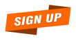sign up banner template. sign up ribbon label sign