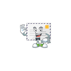 Sticker - A cartoon image of letter as a waiter character ready to serve