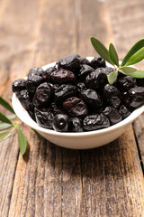 Sticker - bowl of black olive and leaf