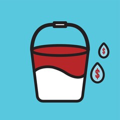 Sticker - Bucket with water drops