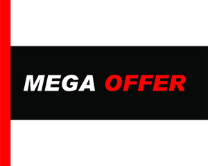 Sticker - Red Vector Banner mega offer