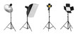 © New Africa - Set with different studio lightings on white background, banner design