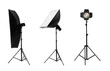 © New Africa - Set with different studio lightings on white background
