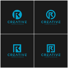 Wall Mural - letter R logo set, design template elements