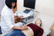 © olgasparrow - Ultrasound examination of the abdomen in the clinic.