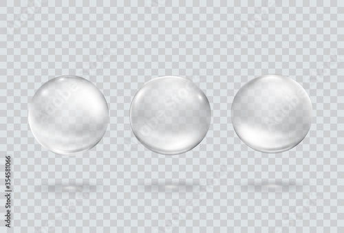 Fotografía Bubble underwater set isolated on transparent background