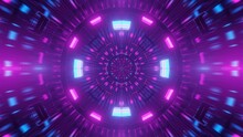 3D Rendering Illustration Of A Futuristic Background With Abstract Glowing Purple And Blue Lights