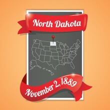 North Dakota State Map Poster