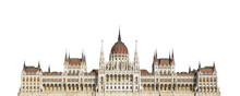 The Hungarian Parliament Building In Budabest Isolated On White Background