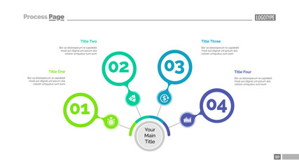 Sticker - Four steps process chart slide template. Business data. Review, diagram, design. Creative concept for infographic, presentation, report. Can be used for topics like marketing, finance, production.