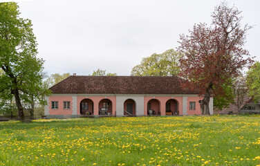 Canvas Print - old barn style building in estonia