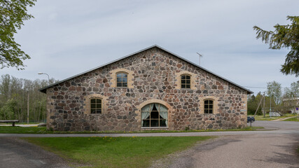 Poster - old barn style building in estonia