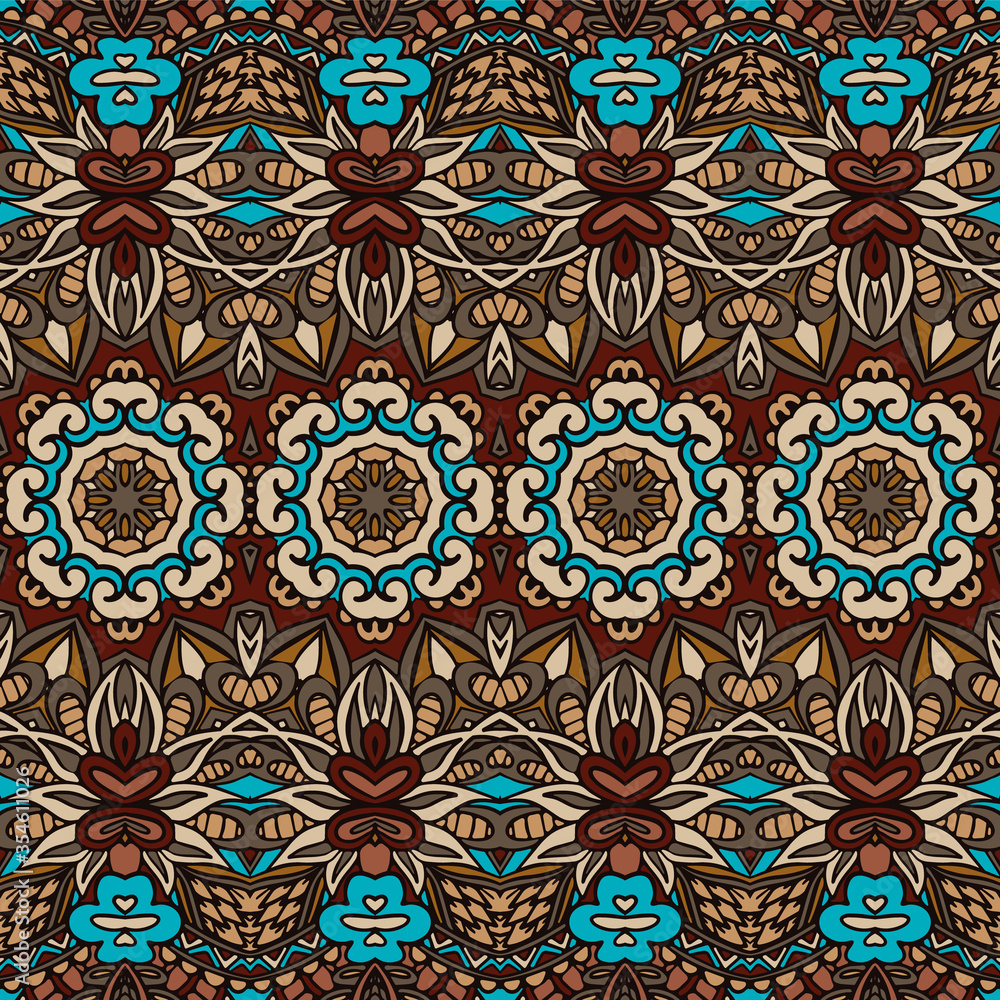 Vector seamless pattern african art. Geomertic batik ikat. Stock Vector ...