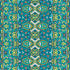 Wall Mural - Tribal vintage abstract geometric ethnic seamless pattern ornamental