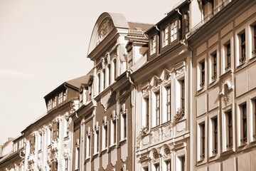 Wall Mural - Bautzen, Germany. Sepia toned vintage filter photo.