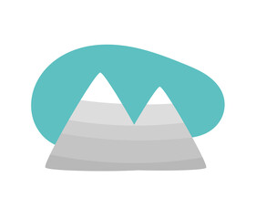 Wall Mural - Mountains and sky flat design icon.