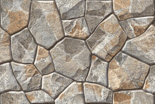 Seamless 3D Stone Wall Elevation For Background.