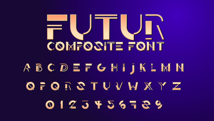 Wall Mural - vector futuristic modern set of letters. the whole alphabet in the style of the future
