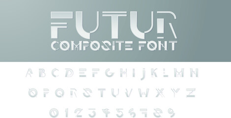 Wall Mural - vector futuristic modern set of letters. the whole alphabet in the style of the future