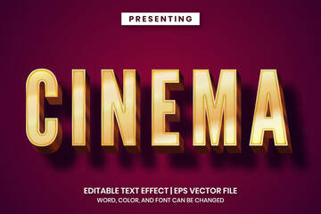 Wall Mural - Editable text effect - retro cinema style