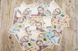 Fototapeta  - Ukrainian hryvnia, new banknotes of 1000 hryvnia. Hryvnia (UAH.) . Financial background. Money background.