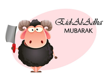 Wall Mural - Eid al-Adha Mubarak greeting card