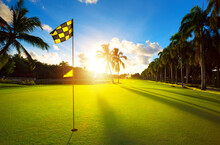 Luxury Summer Vacation; Tropical Golf Club Course In The Countryside