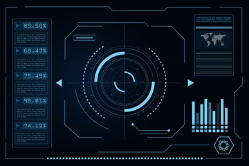 Sci fi futuristic user interface, HUD, Technology abstract background , Vector illustration.	
