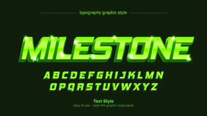 Wall Mural - Green Metallic Chrome 3D Sports Display Typography