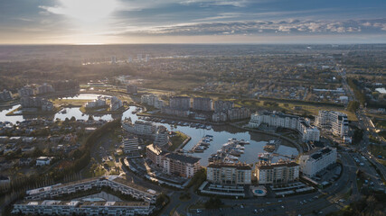 Wall Mural - Aerial view of the private neighborhood of Nordelta, located in the Tigre district, Buenos Aires, Argentina.