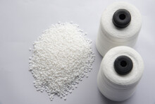 White Pet Chips Semi Dull,PET Chips Recycle,PET Polyester Chips &Raw White Polyester FDY Yarn Spool With White Background