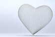 © background photo - polygonal heart on white background 3D rendering background for valentines day, white heart on the day of love