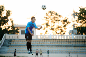 Wall Mural - Soccer player action on the stadium