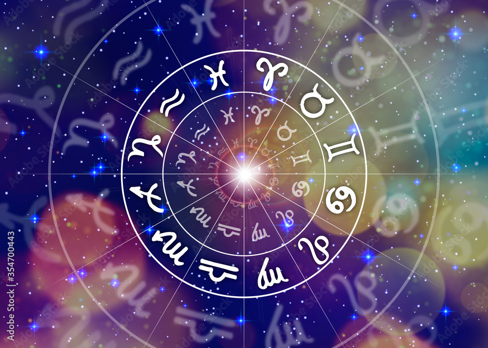 Horoscope and signs of the Zodiac - obrazy, fototapety, plakaty 