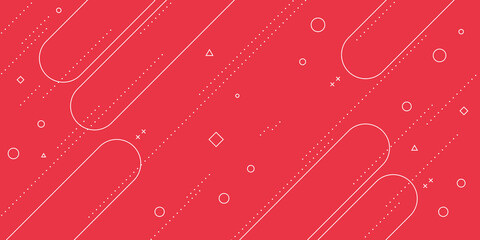 Wall Mural - modern abstract background with pastel red memphis elements and retro-themed posters, banners and we