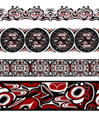 Wall Mural - abstract background native north american set