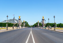 Avenue Du Marechal-Gallieni And Esplanade Des Invalides With Pont Alexandre III And Grand Palais In The Background - Paris, France